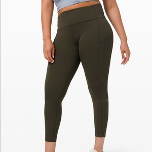 Lululemon Fast and Free Dark Olive 25” 8